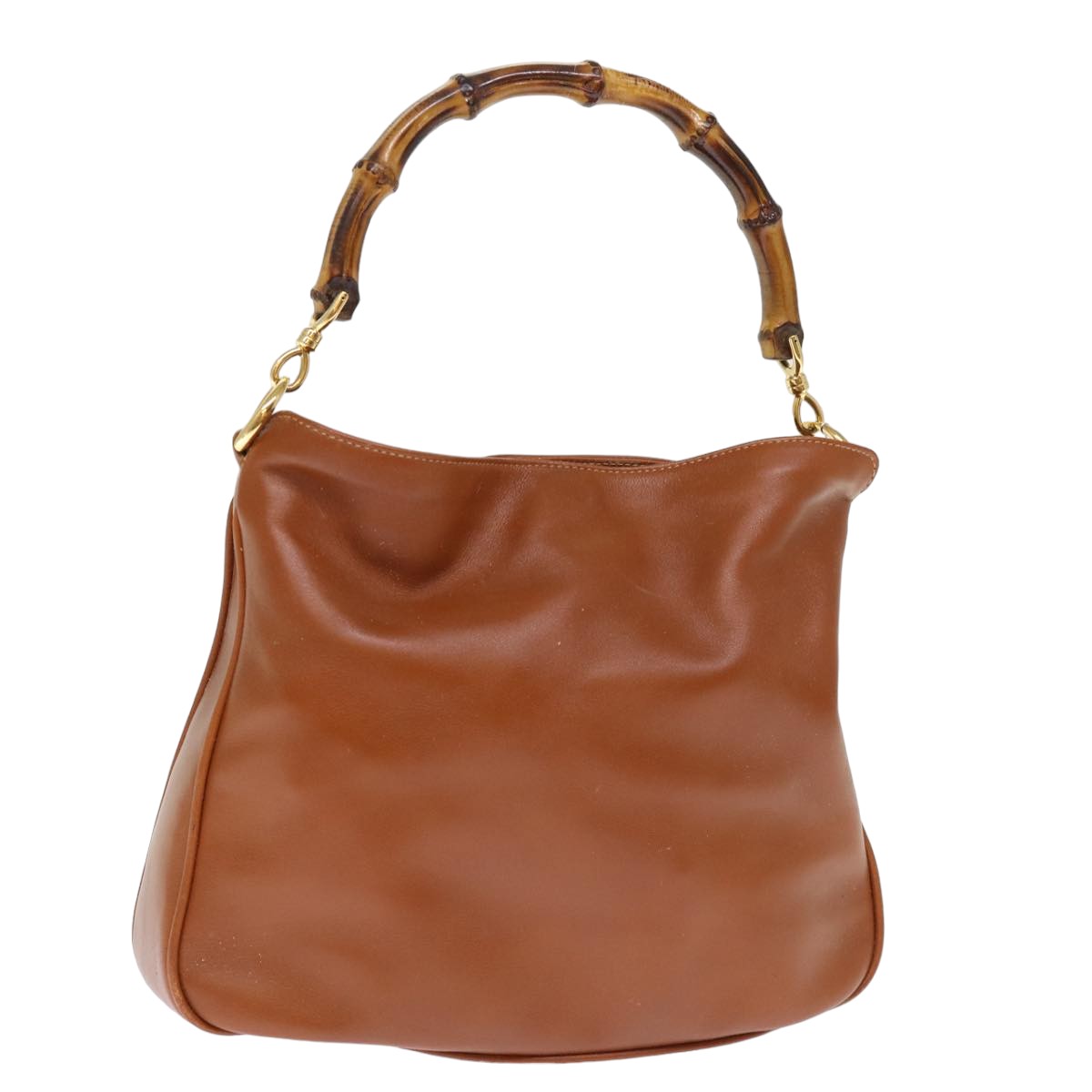 GUCCI Bamboo Hand Bag Leather Brown 001 1014 1638 bs14725