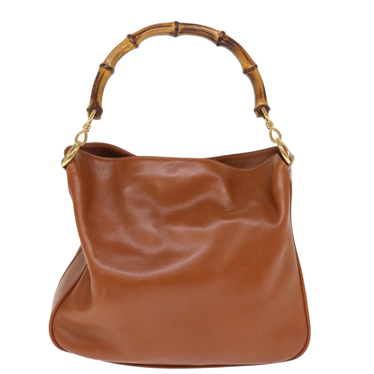 GUCCI Bamboo Hand Bag Leather Brown 001 1014 1638 bs14725
