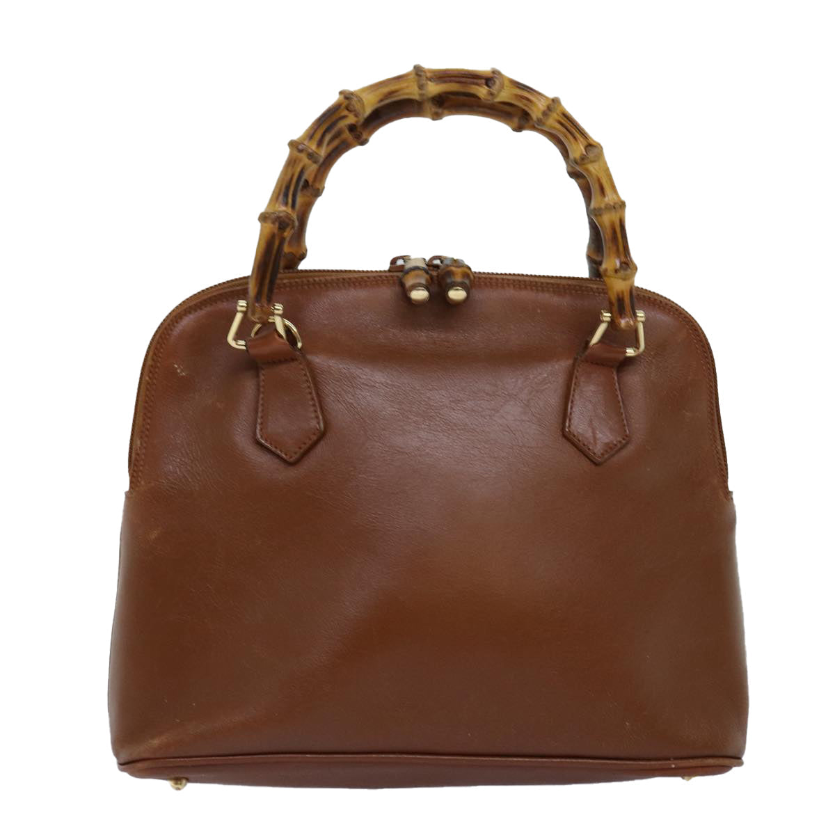 GUCCI Bamboo Hand Bag Leather Brown 000 1046 0290 bs14807