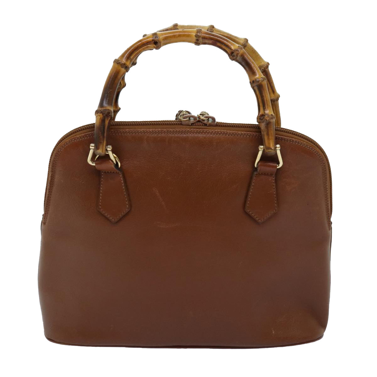 GUCCI Bamboo Hand Bag Leather Brown 000 1046 0290 bs14807