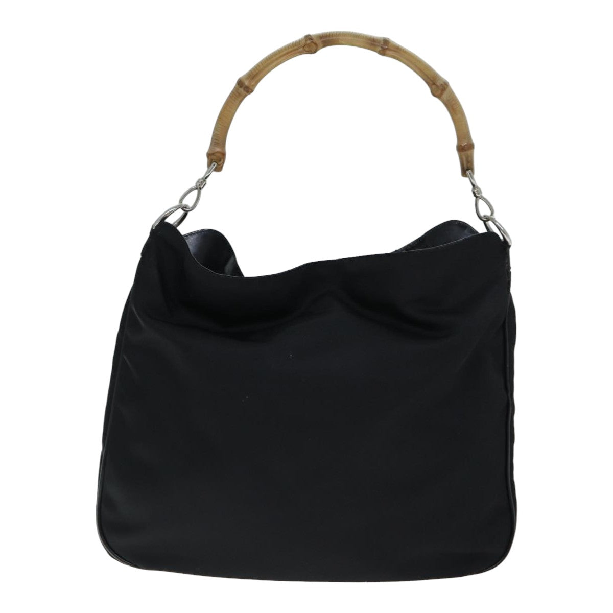 GUCCI Bamboo Hand Bag Nylon Black 001 2113 1577 bs14834