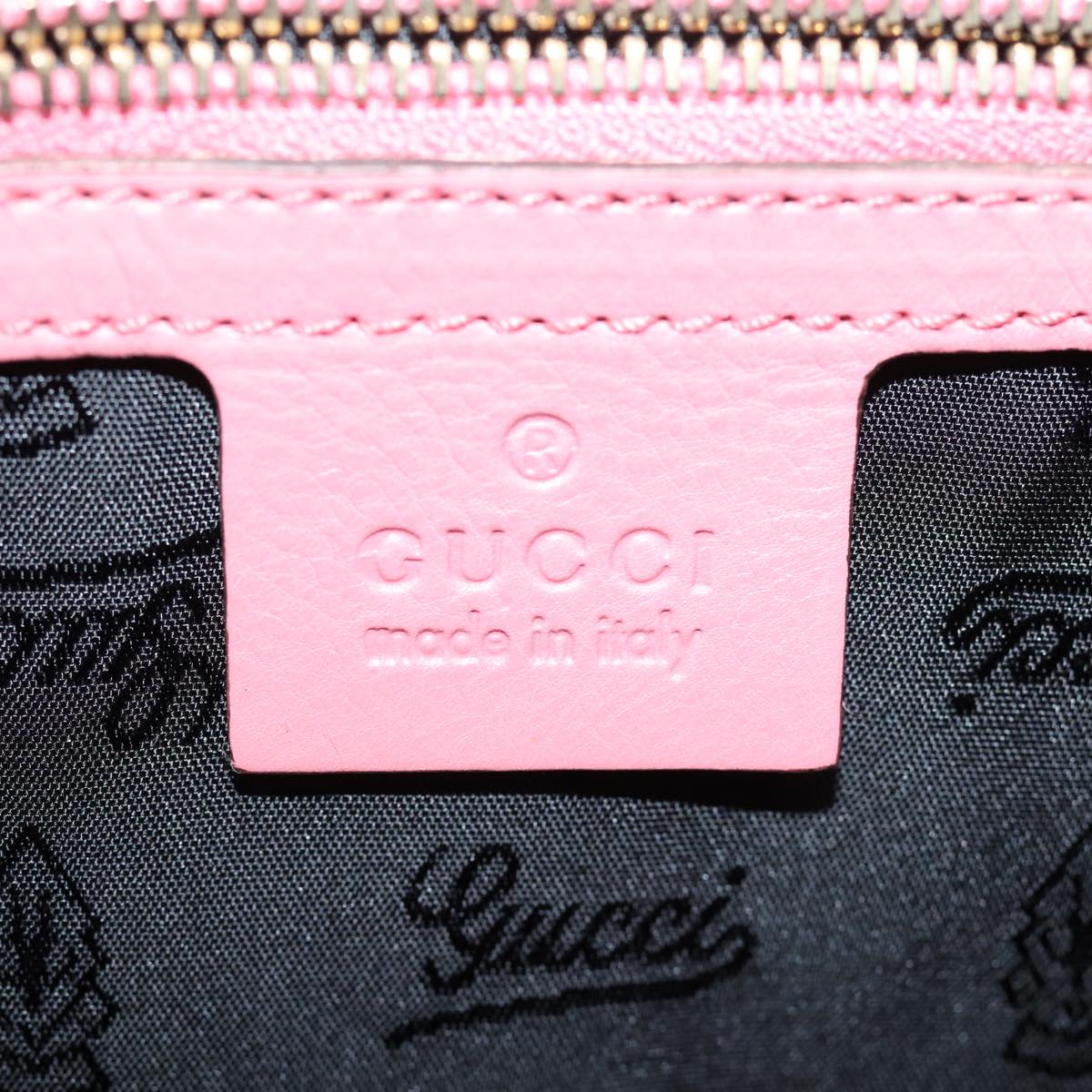 GUCCI Clutch Bag Leather Pink 197015 bs14887