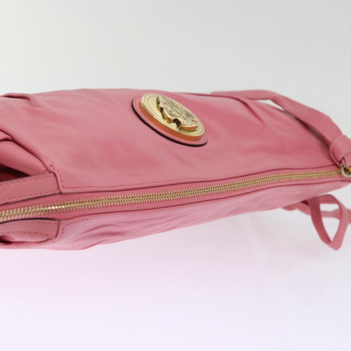 GUCCI Clutch Bag Leather Pink 197015 bs14887