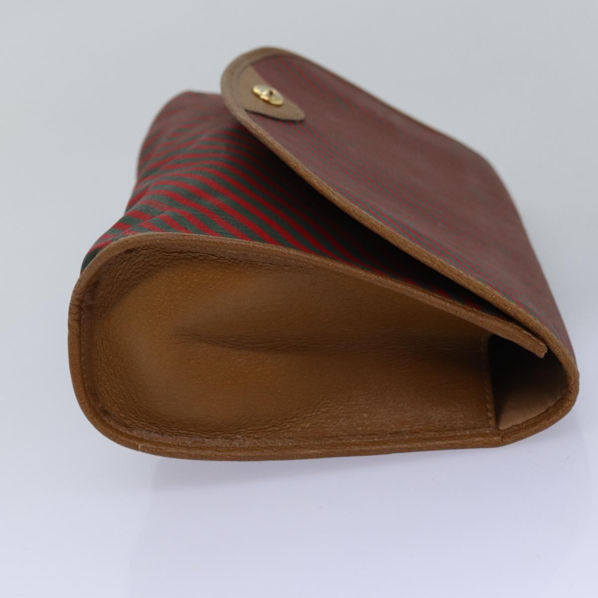 GUCCI Clutch Bag Coated Canvas Red Green 89 01 039 bs14889
