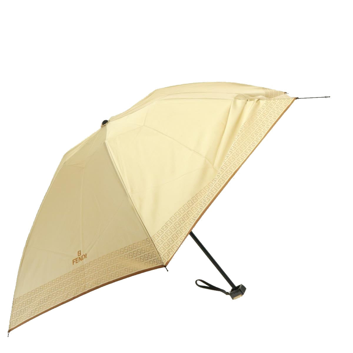 FENDI Zucchino Canvas folding Umbrella Nylon Beige bs14907