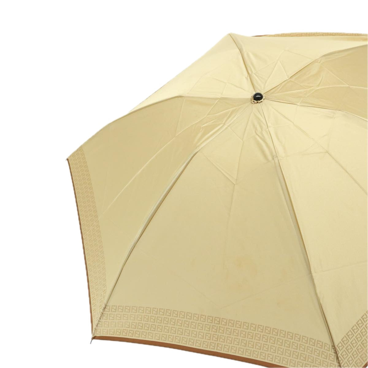 FENDI Zucchino Canvas folding Umbrella Nylon Beige bs14907