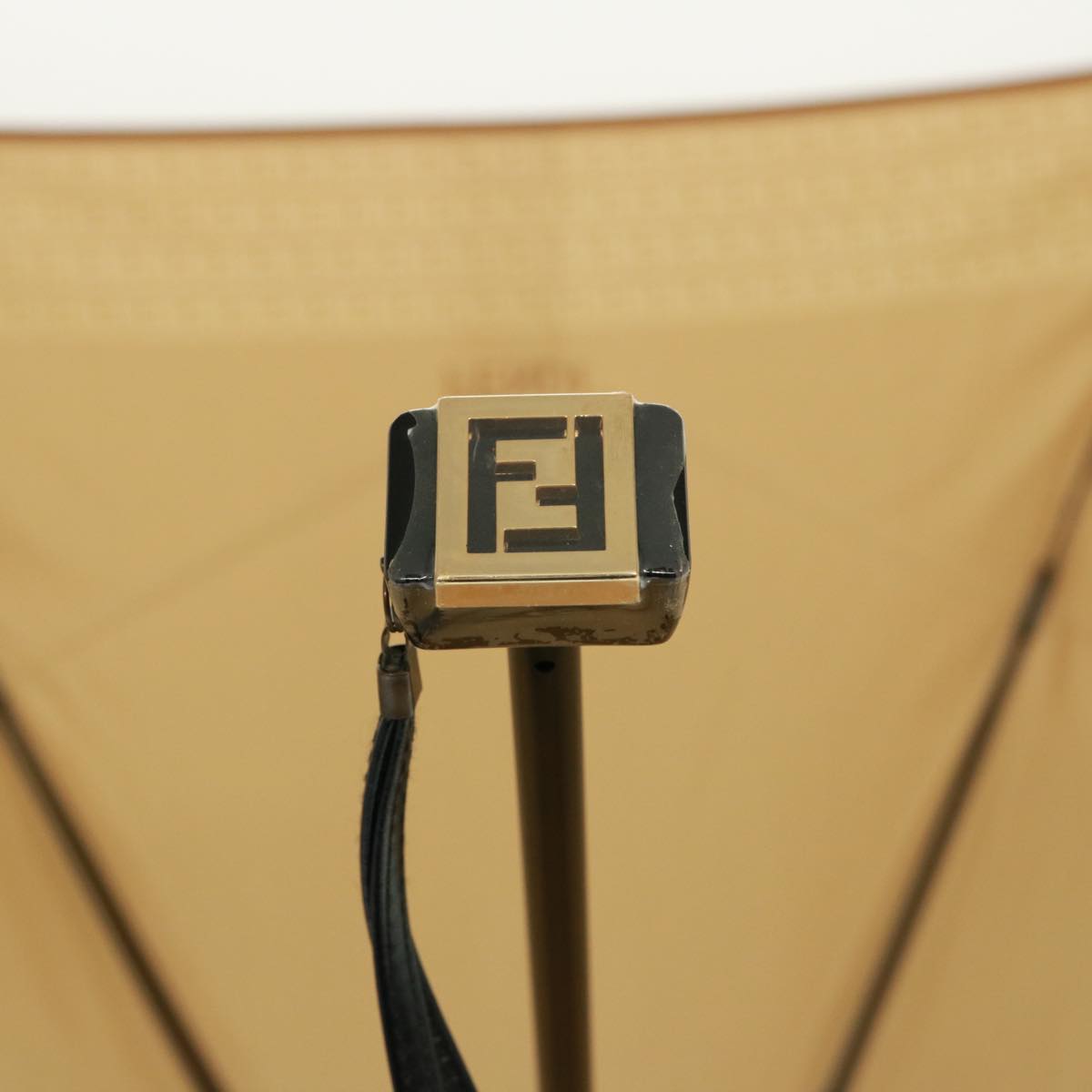 FENDI Zucchino Canvas folding Umbrella Nylon Beige bs14907