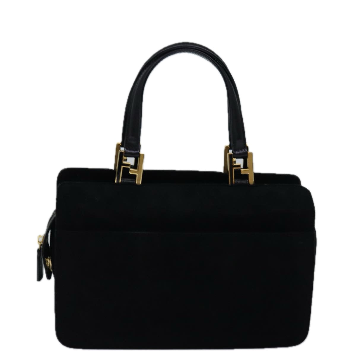 FENDI Hand Bag Suede Black bs14949