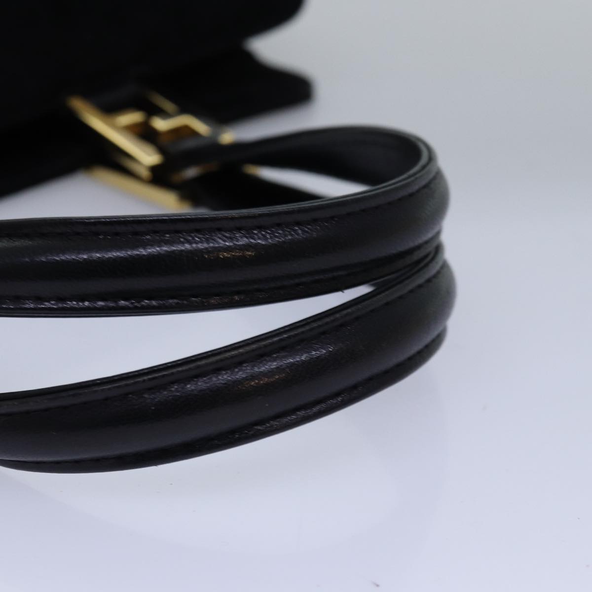 FENDI Hand Bag Suede Black bs14949