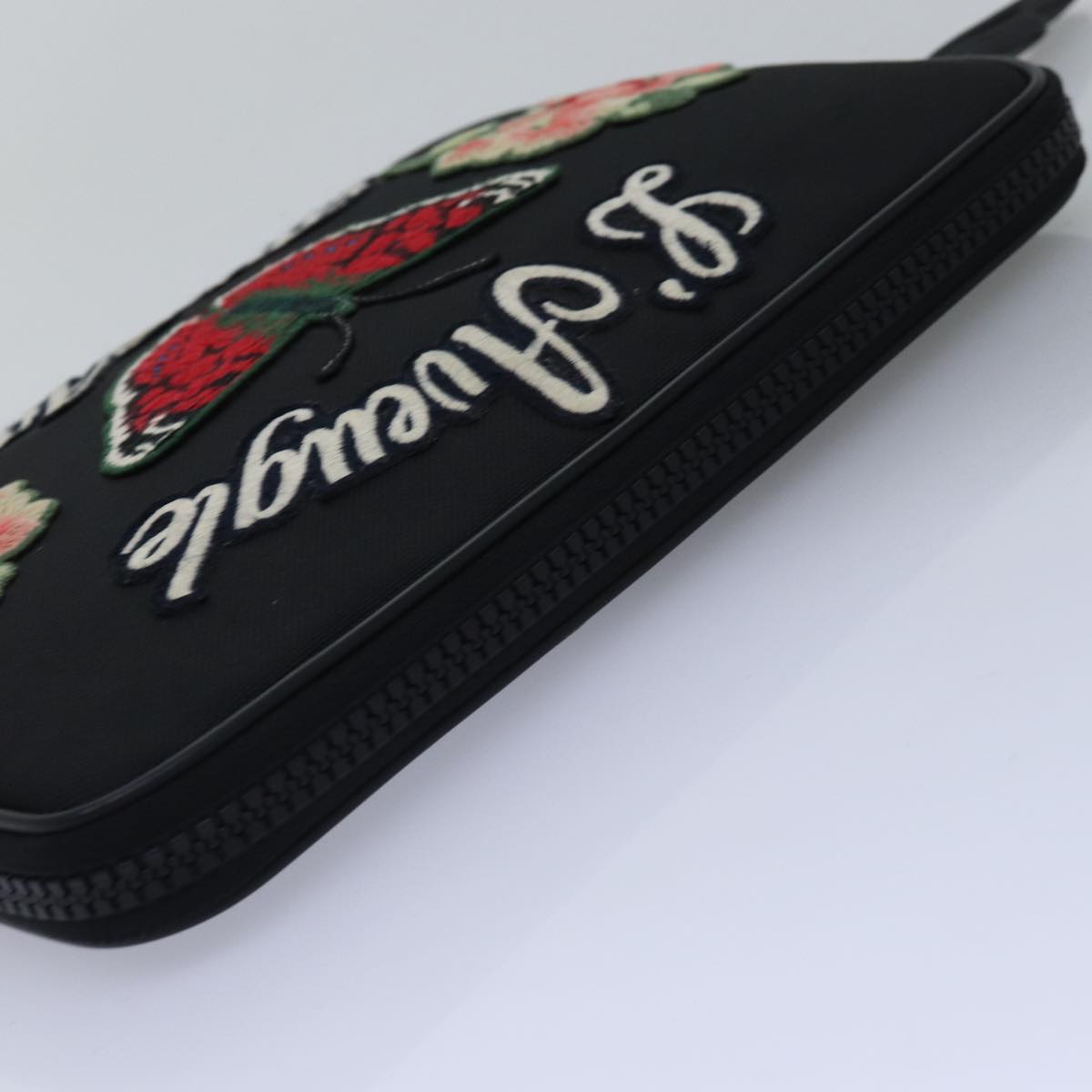 GUCCI Clutch Bag Canvas Black 473883 bs14950