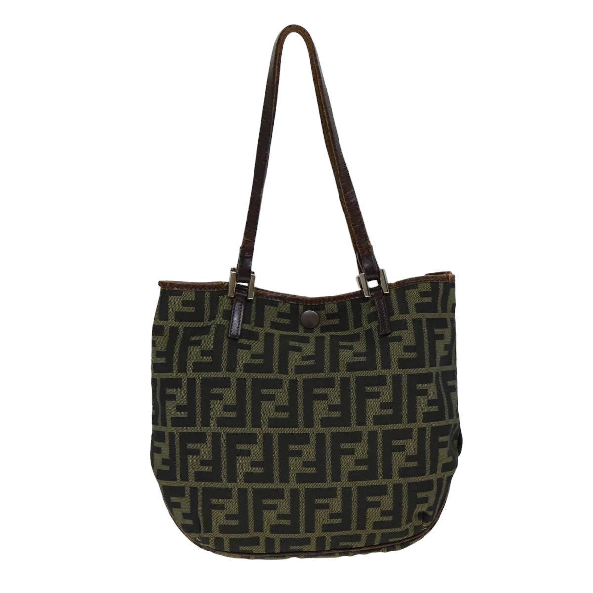 FENDI Zucca Canvas Hand Bag Black Brown bs14970