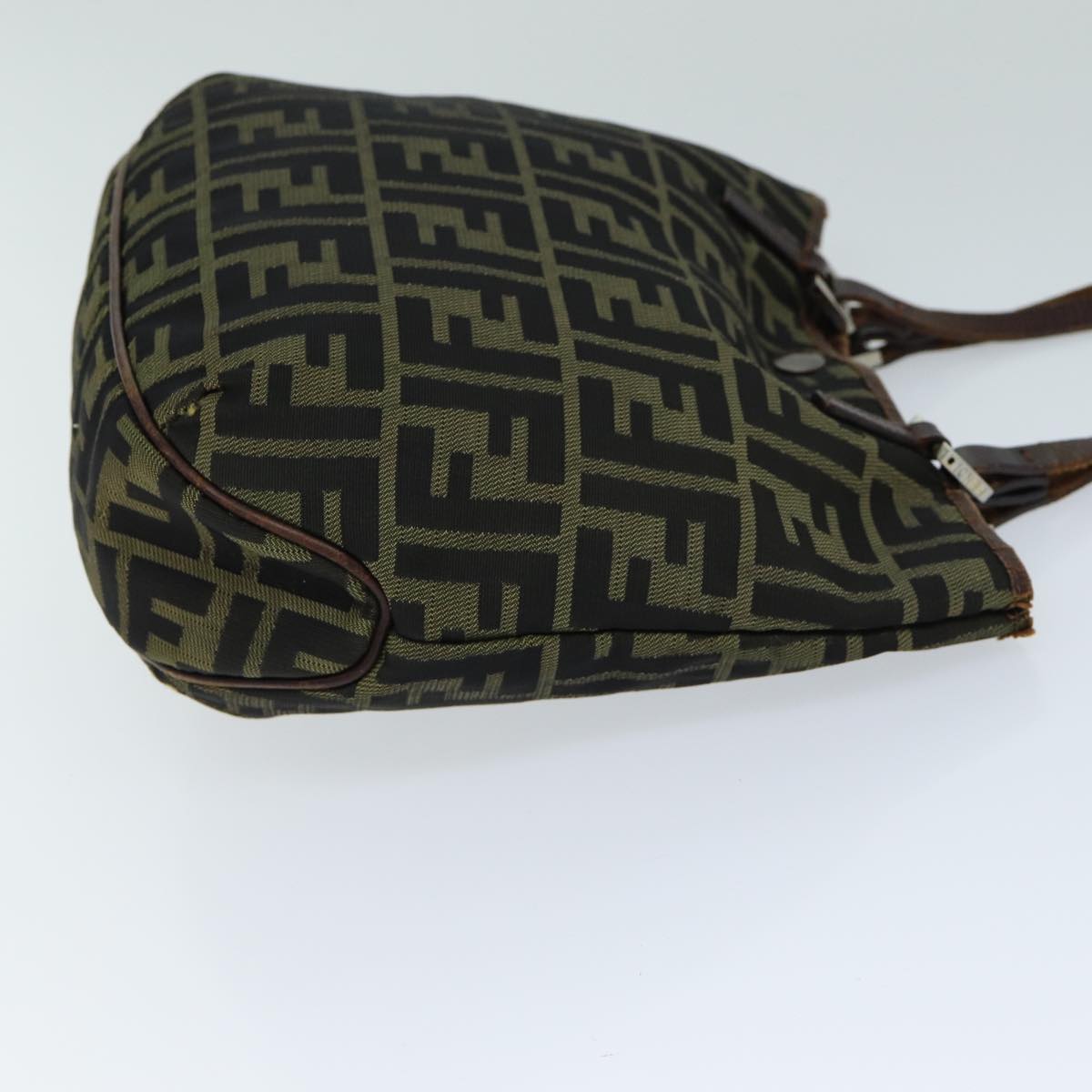 FENDI Zucca Canvas Hand Bag Black Brown bs14970