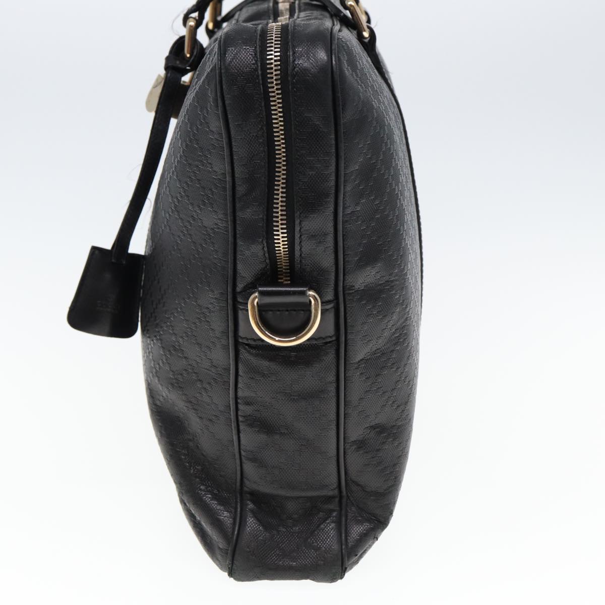 GUCCI Diamante Hand Bag Leather Black 201480 bs15161