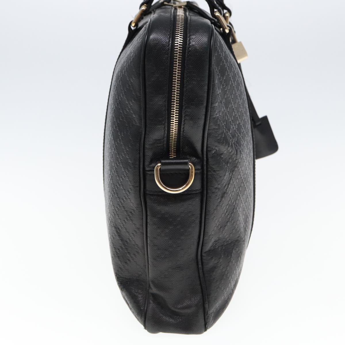 GUCCI Diamante Hand Bag Leather Black 201480 bs15161