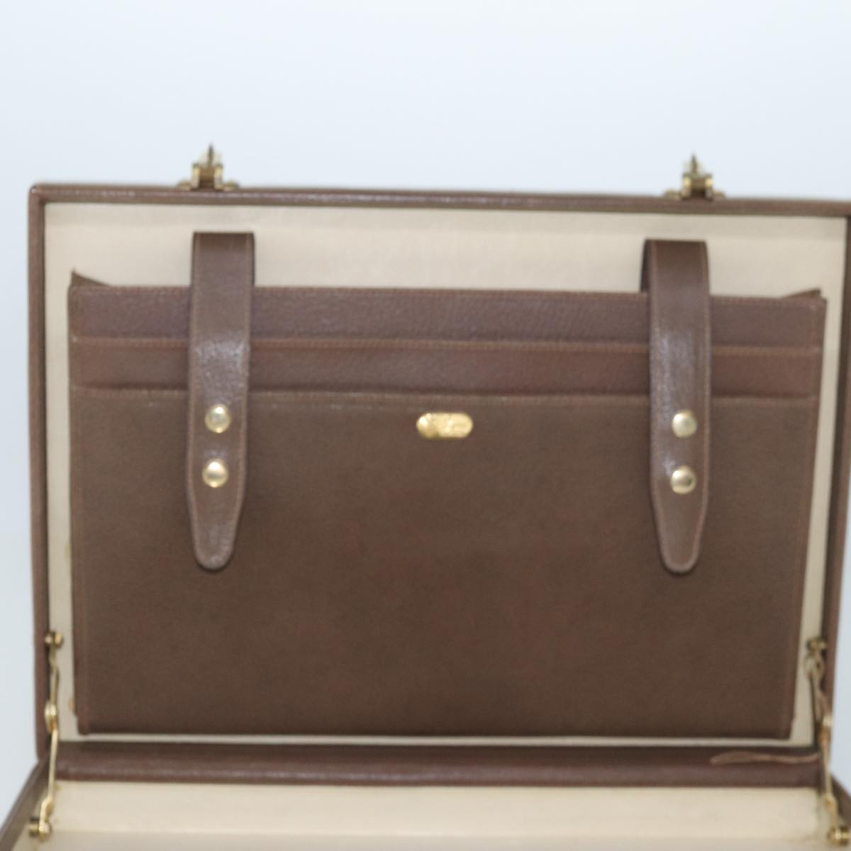 GUCCI Attache Case Hand Bag Leather Brown bs15226