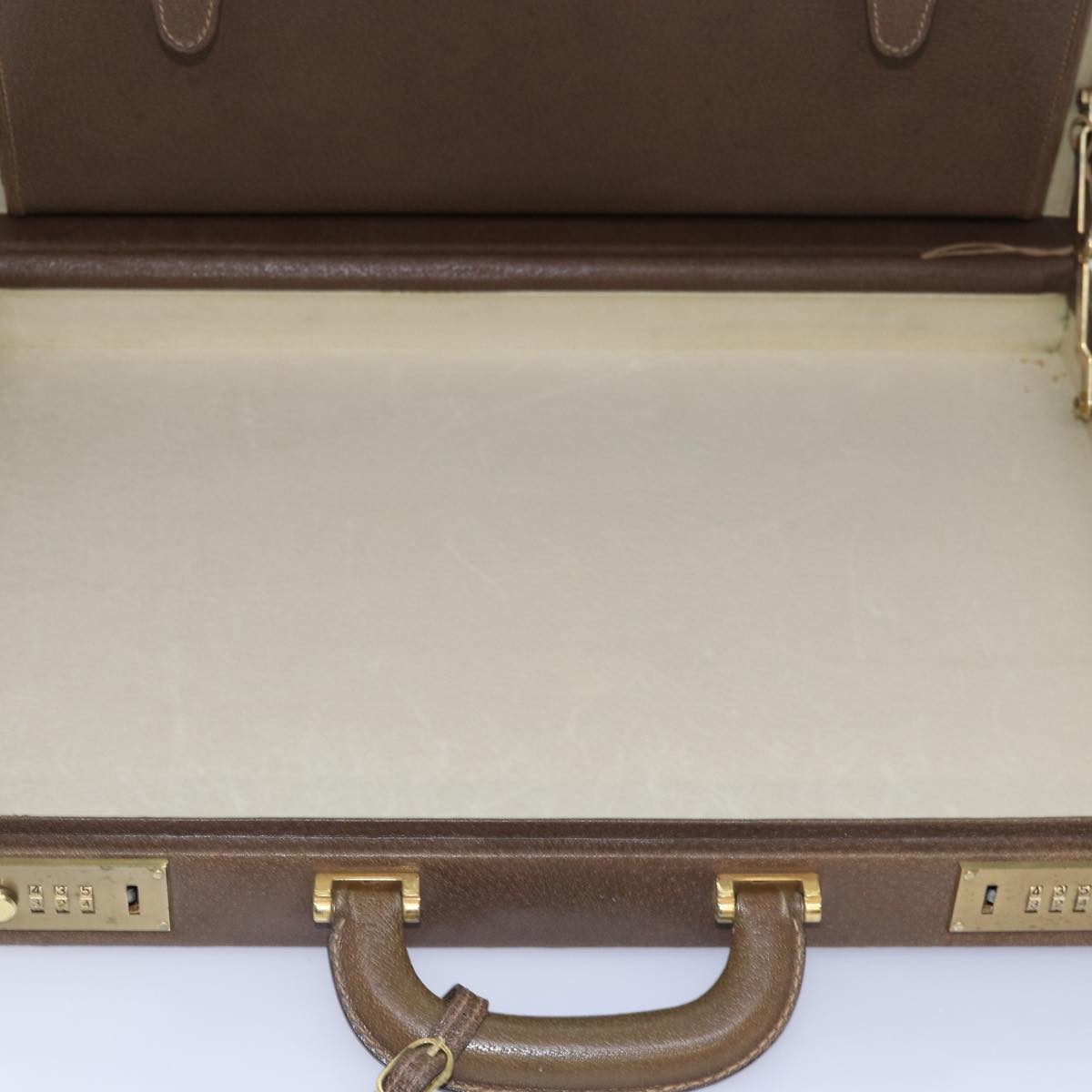 GUCCI Attache Case Hand Bag Leather Brown bs15226