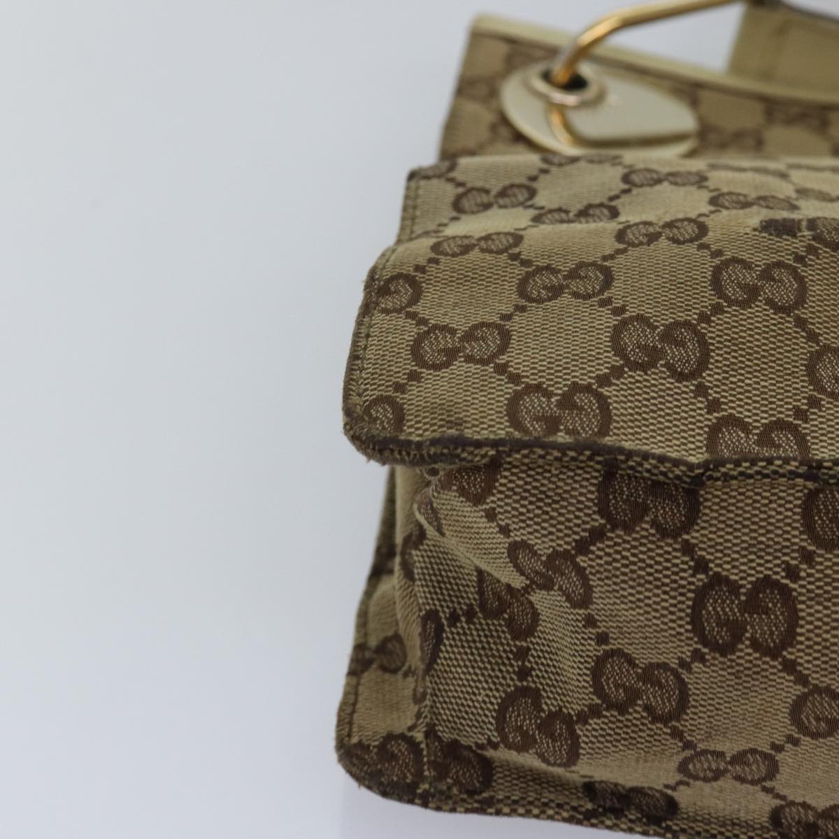 GUCCI GG Canvas Shoulder Bag Beige 120841 bs15248