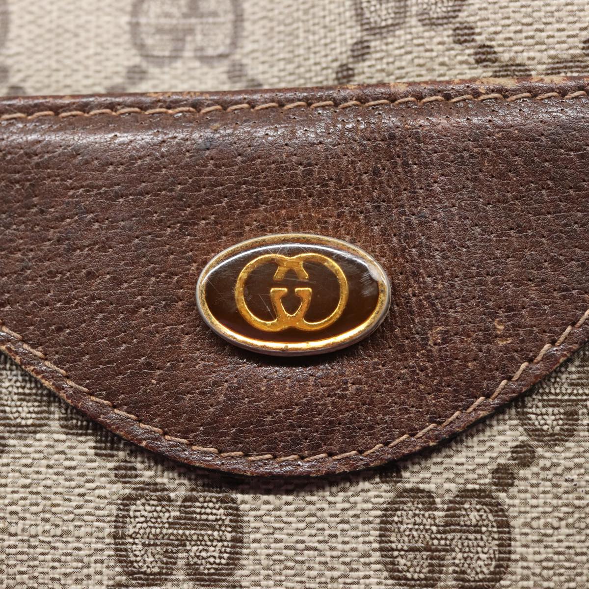 GUCCI GG Canvas Web Sherry Line Tote Bag PVC Leather Brown bs15255