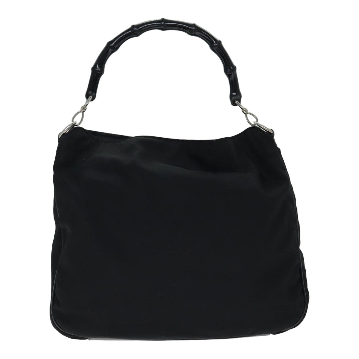 GUCCI Bamboo Hand Bag Nylon Black 001 1577 bs15256