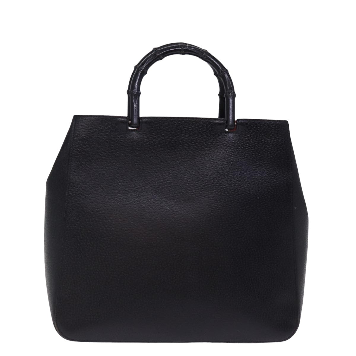 GUCCI Bamboo Hand Bag Leather Black 002 1060 bs15259