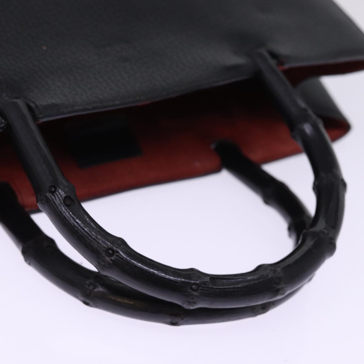 GUCCI Bamboo Hand Bag Leather Black 002 1060 bs15259