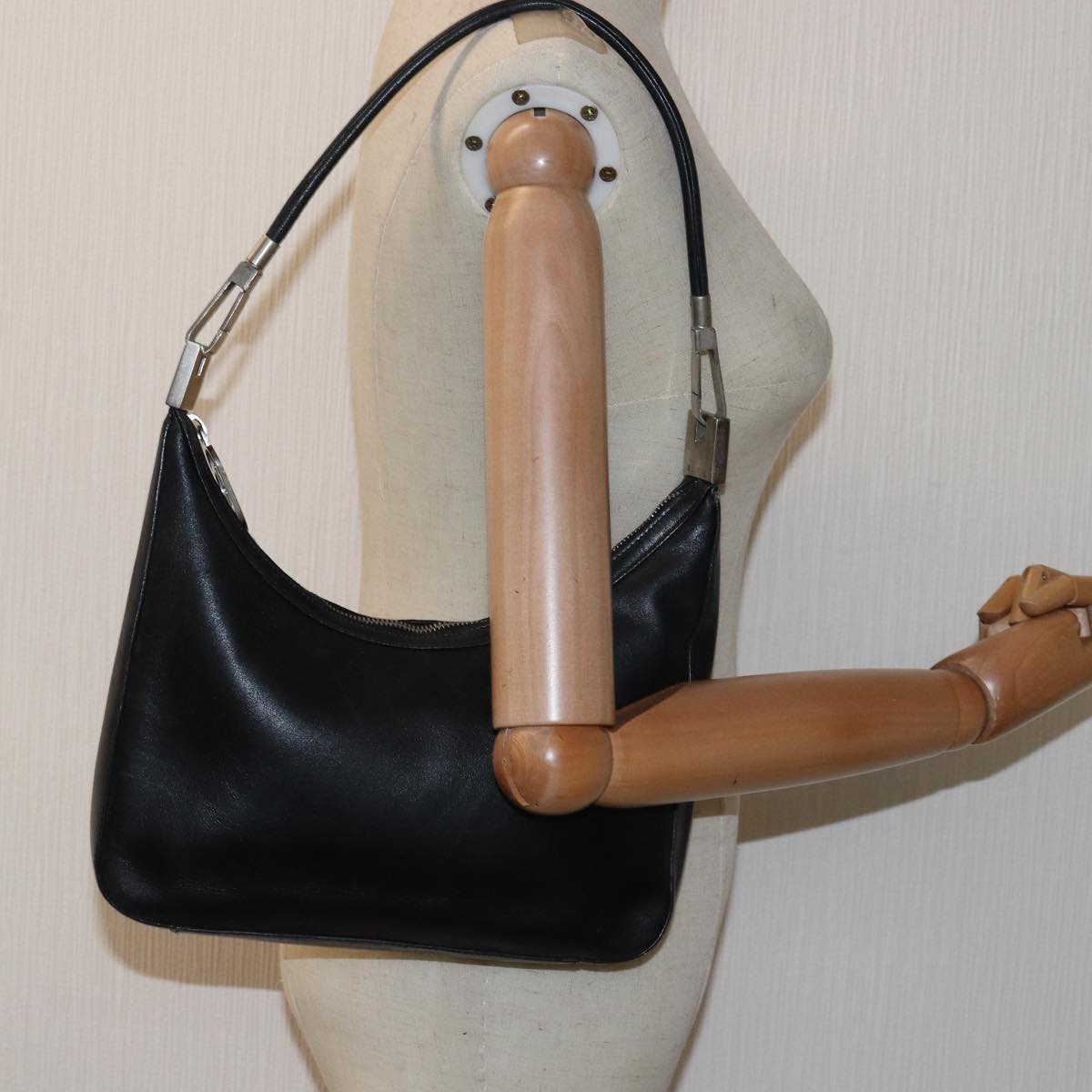 GUCCI Shoulder Bag Leather Black 001 3812 bs15261