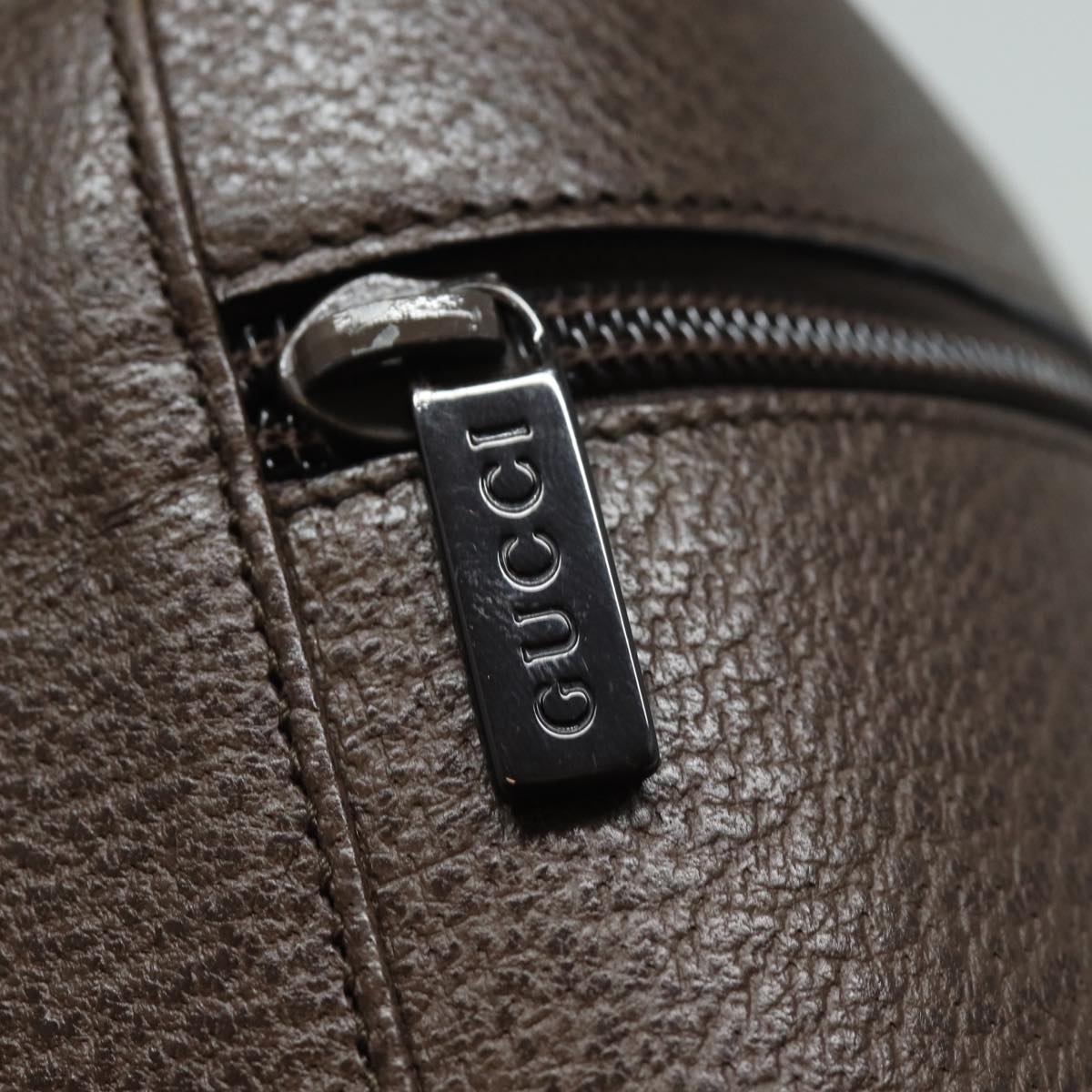 GUCCI Vanity Cosmetic Pouch Leather Brown 039 1705 0710 bs15335