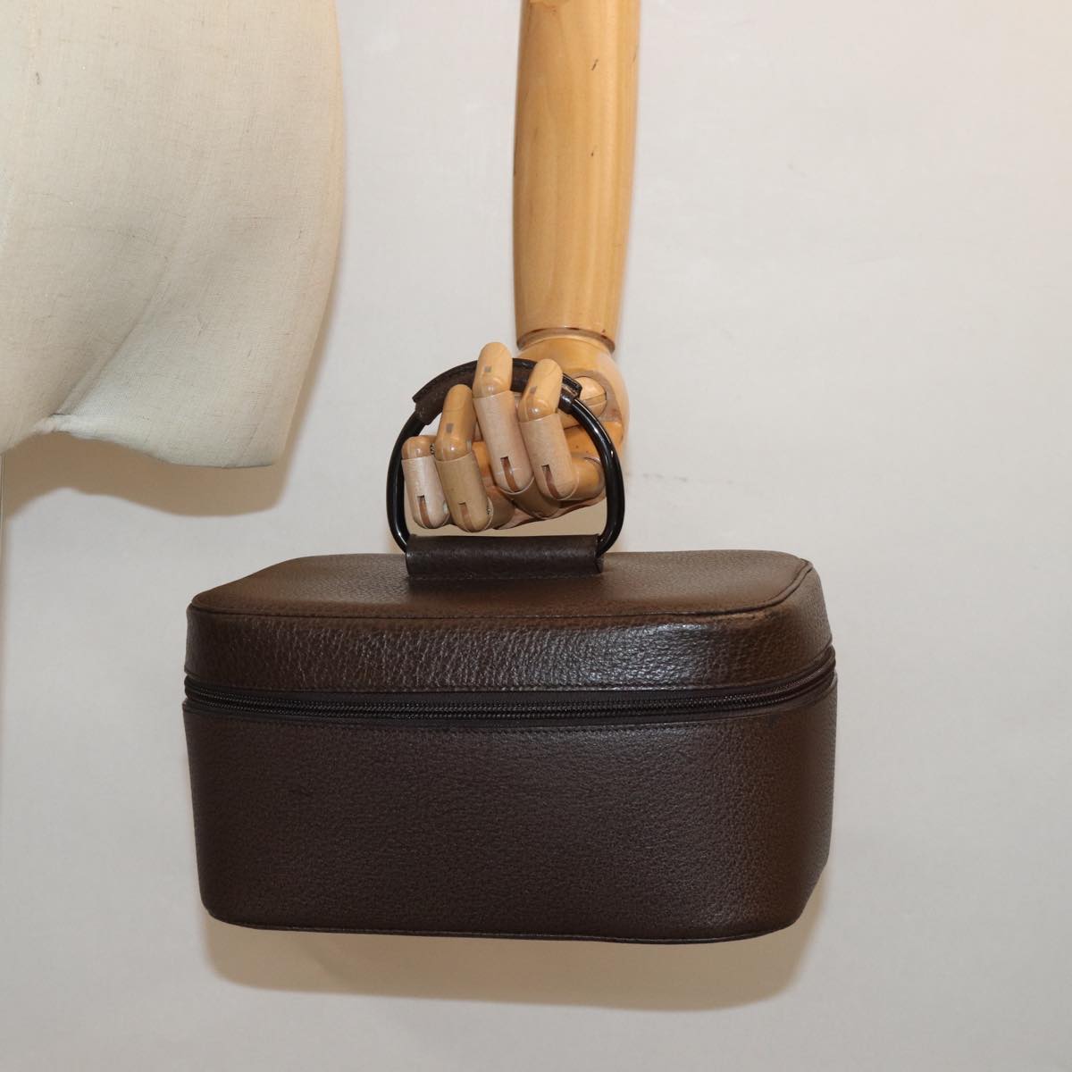 GUCCI Vanity Cosmetic Pouch Leather Brown 039 1705 0710 bs15335