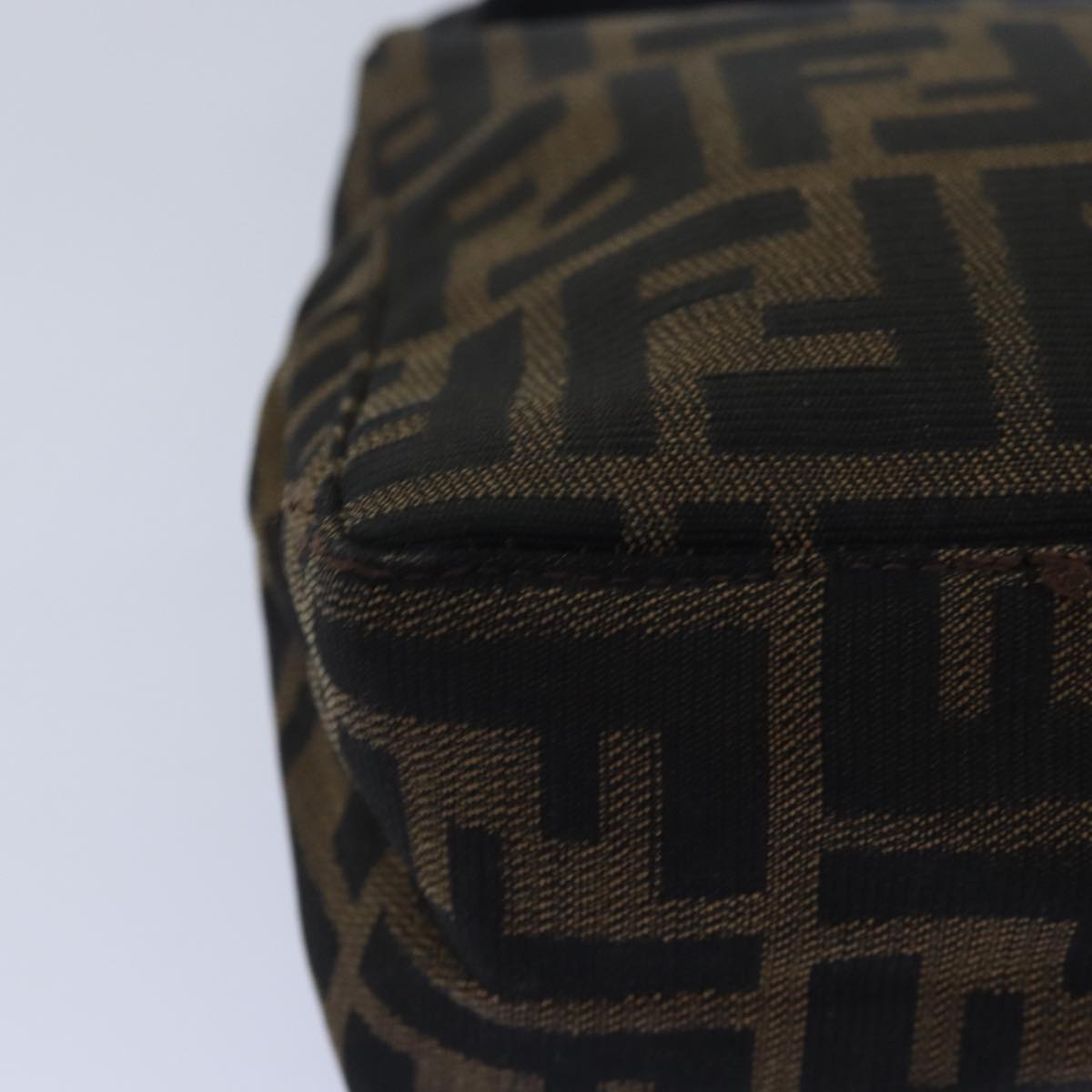 FENDI Zucca Canvas Hand Bag Brown Black bs15445