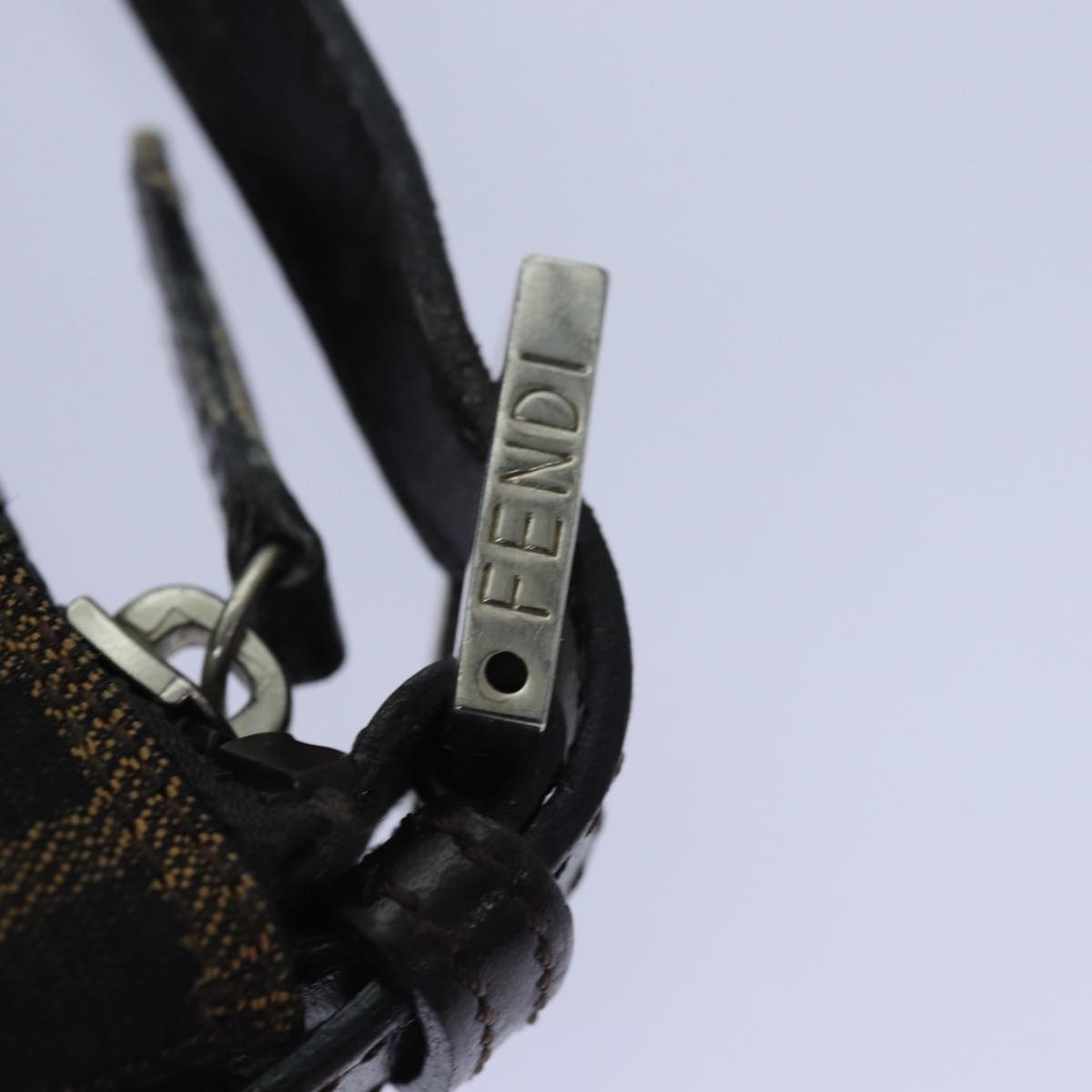 FENDI Zucca Canvas Hand Bag Brown Black bs15445