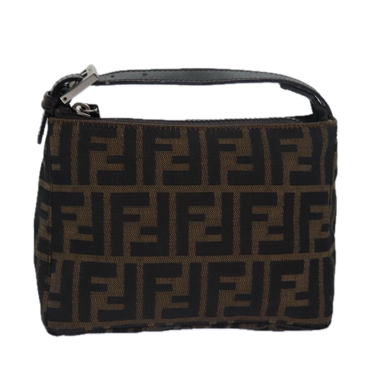FENDI Zucca Canvas Hand Bag Brown Black bs15445