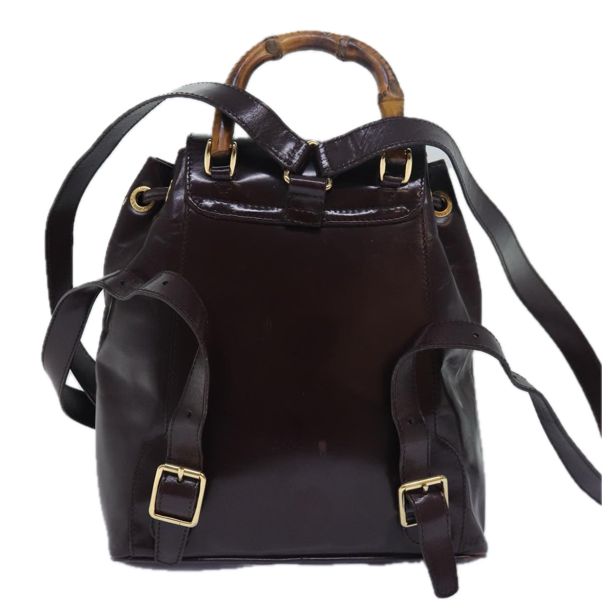 GUCCI Bamboo Shoulder Bag Leather Brown bs15496