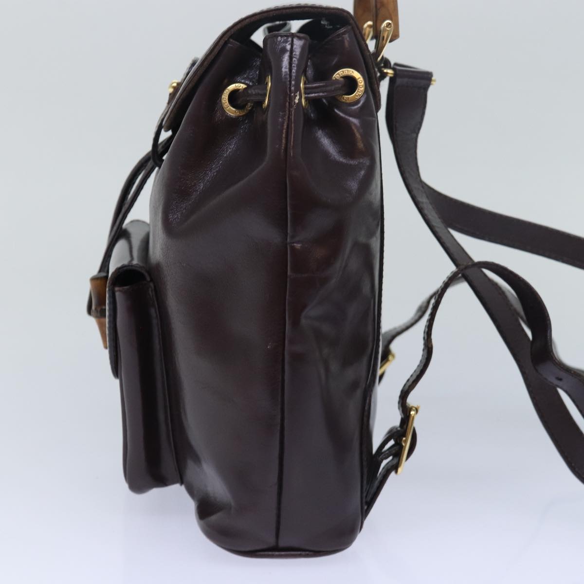 GUCCI Bamboo Shoulder Bag Leather Brown bs15496