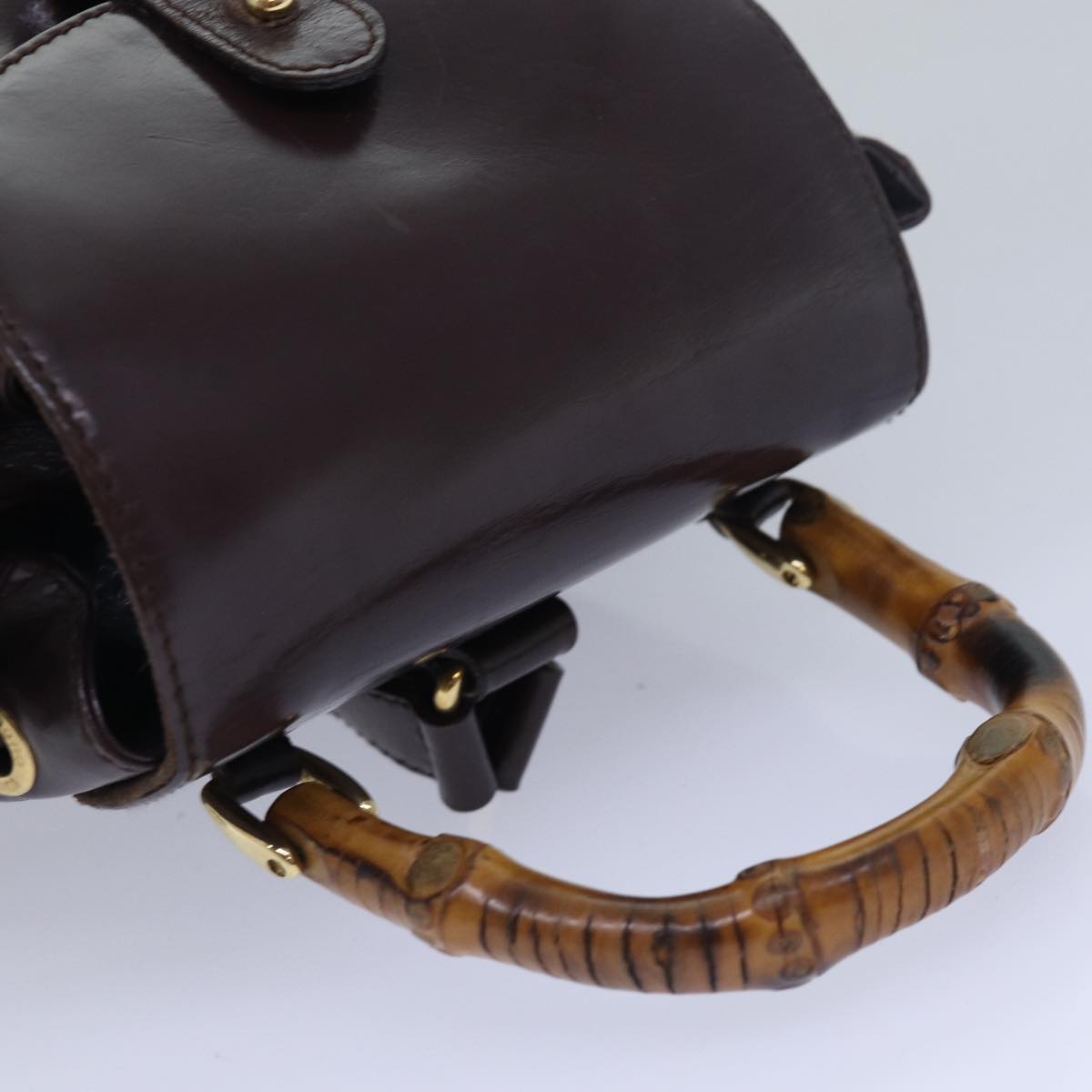 GUCCI Bamboo Shoulder Bag Leather Brown bs15496