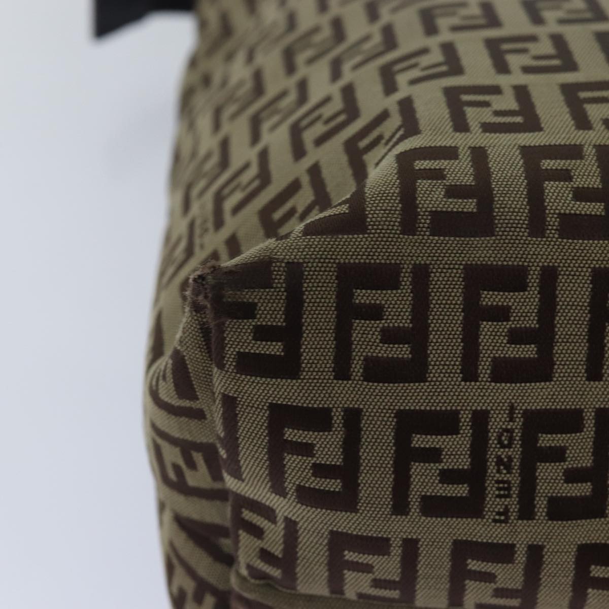 FENDI Zucchino Canvas Tote Bag Brown Black bs15507