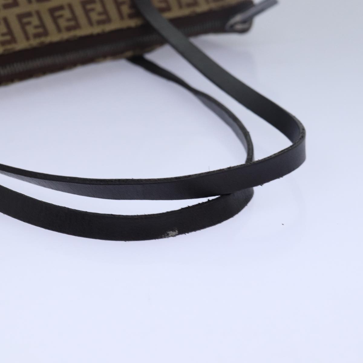 FENDI Zucchino Canvas Tote Bag Brown Black bs15507