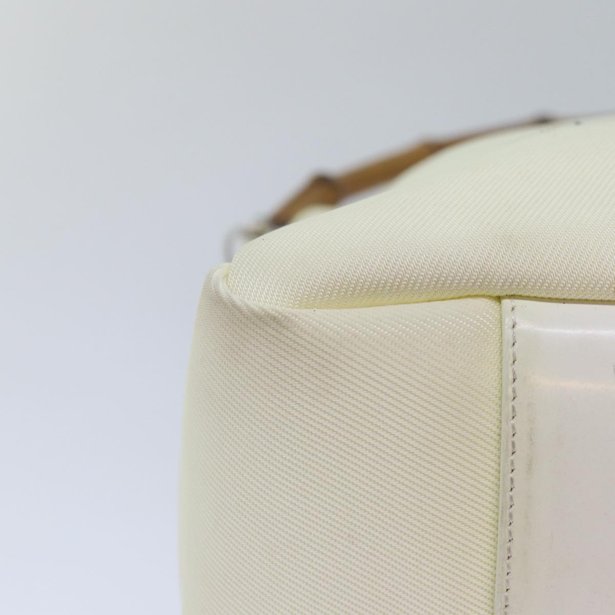 GUCCI Bamboo Shoulder Bag Nylon 2way White bs15618