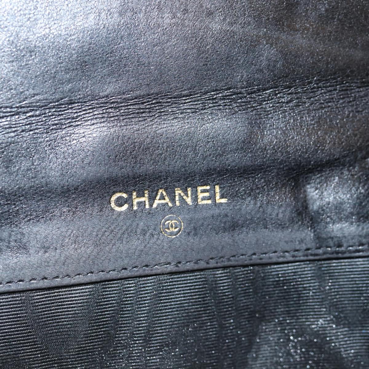 CHANEL Wallet Leather Black CC bs15653