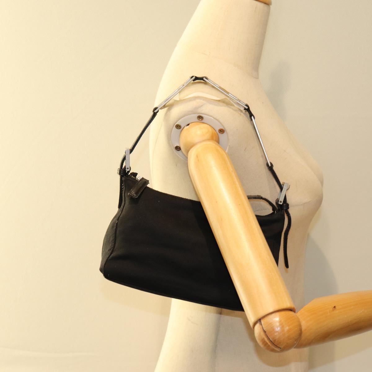 FENDI Hand Bag Nylon Black bs15661