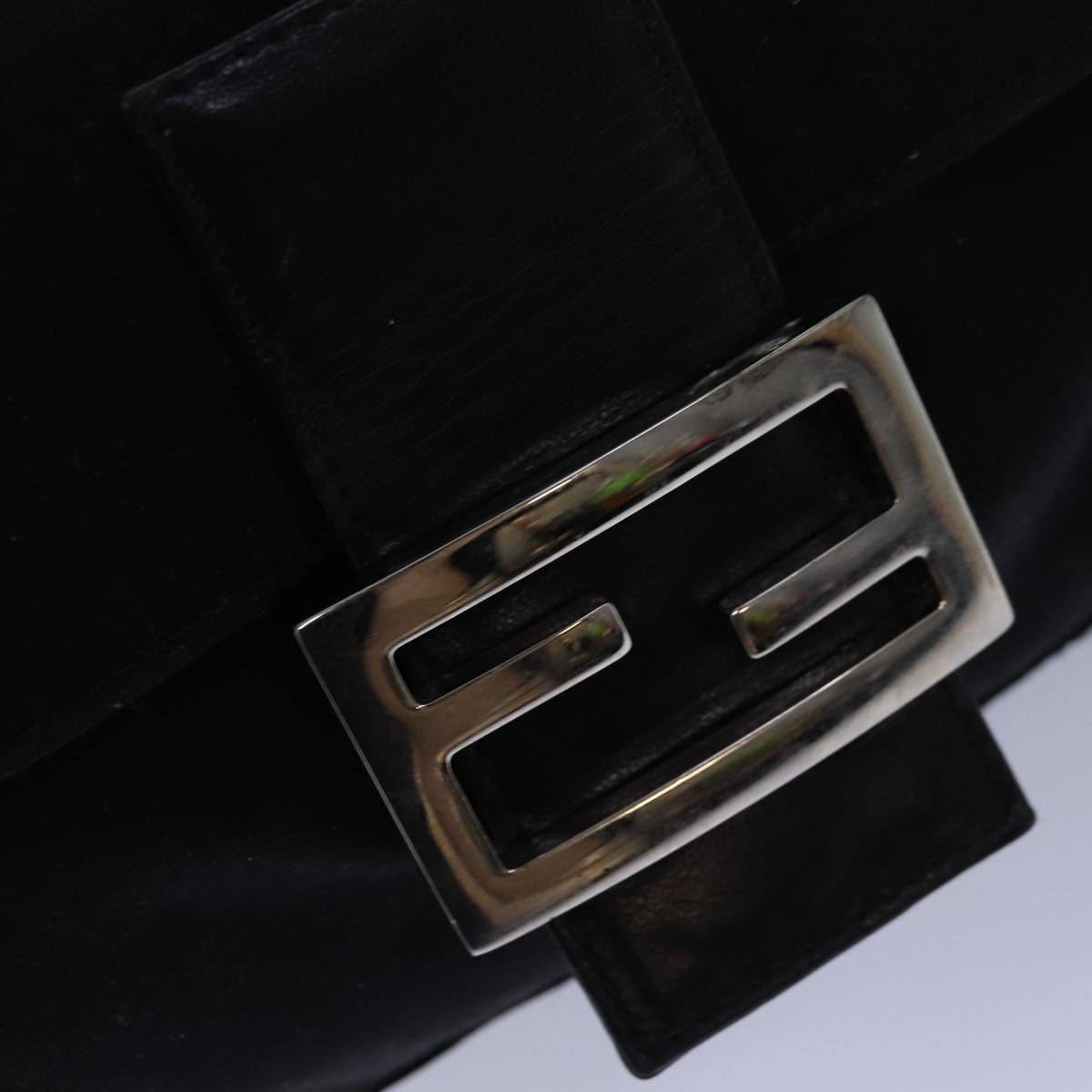 FENDI Mamma Baguette Shoulder Bag Nylon Black bs15662
