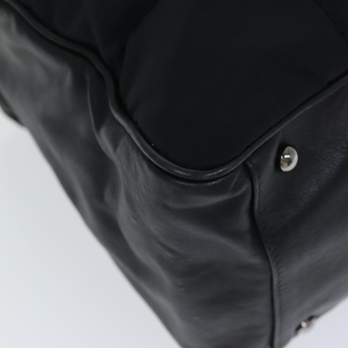 CHANEL Choco Bar Hand Bag Enamel Black CC bs15702