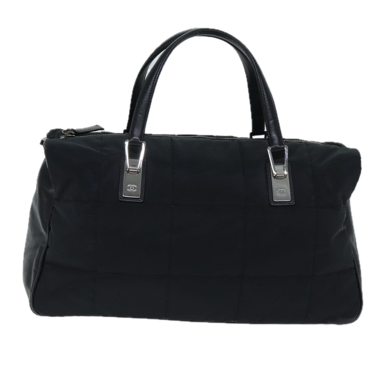 CHANEL Choco Bar Hand Bag Enamel Black CC bs15702