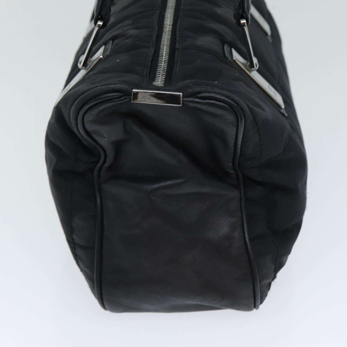 CHANEL Choco Bar Hand Bag Nylon Black CC bs15707