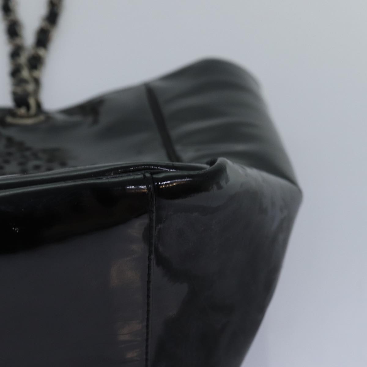 CHANEL Chain Triple Coco Tote Bag Enamel Black CC bs15708