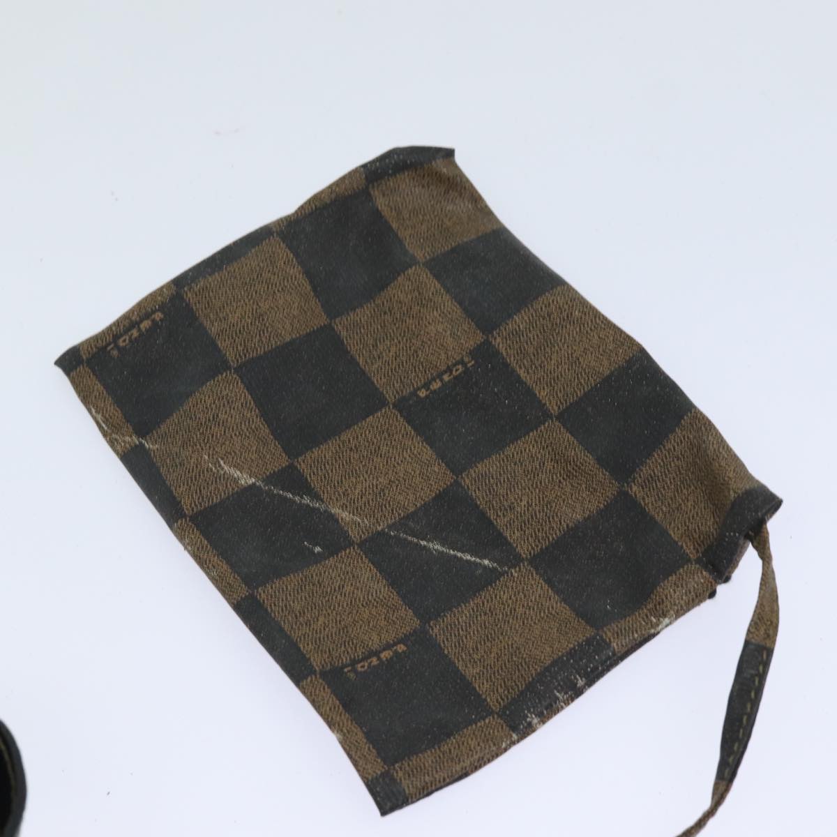 FENDI Pecan Canvas Shoulder Bag Brown Black bs15713