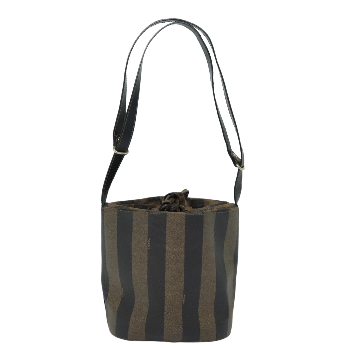 FENDI Pecan Canvas Shoulder Bag Brown Black bs15713