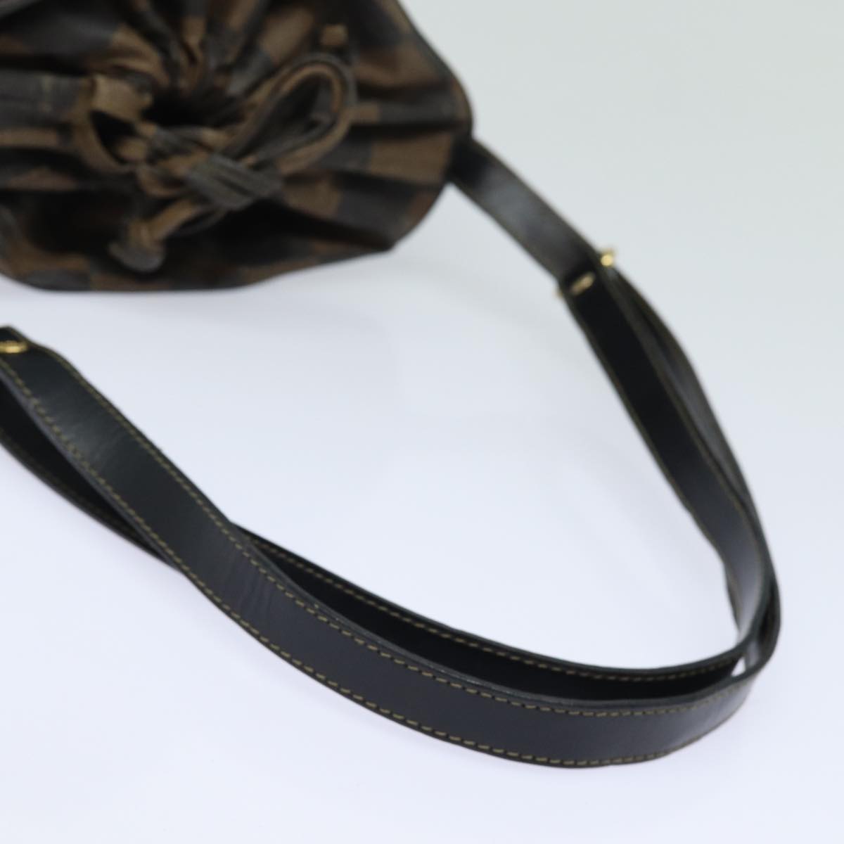 FENDI Pecan Canvas Shoulder Bag Brown Black bs15713