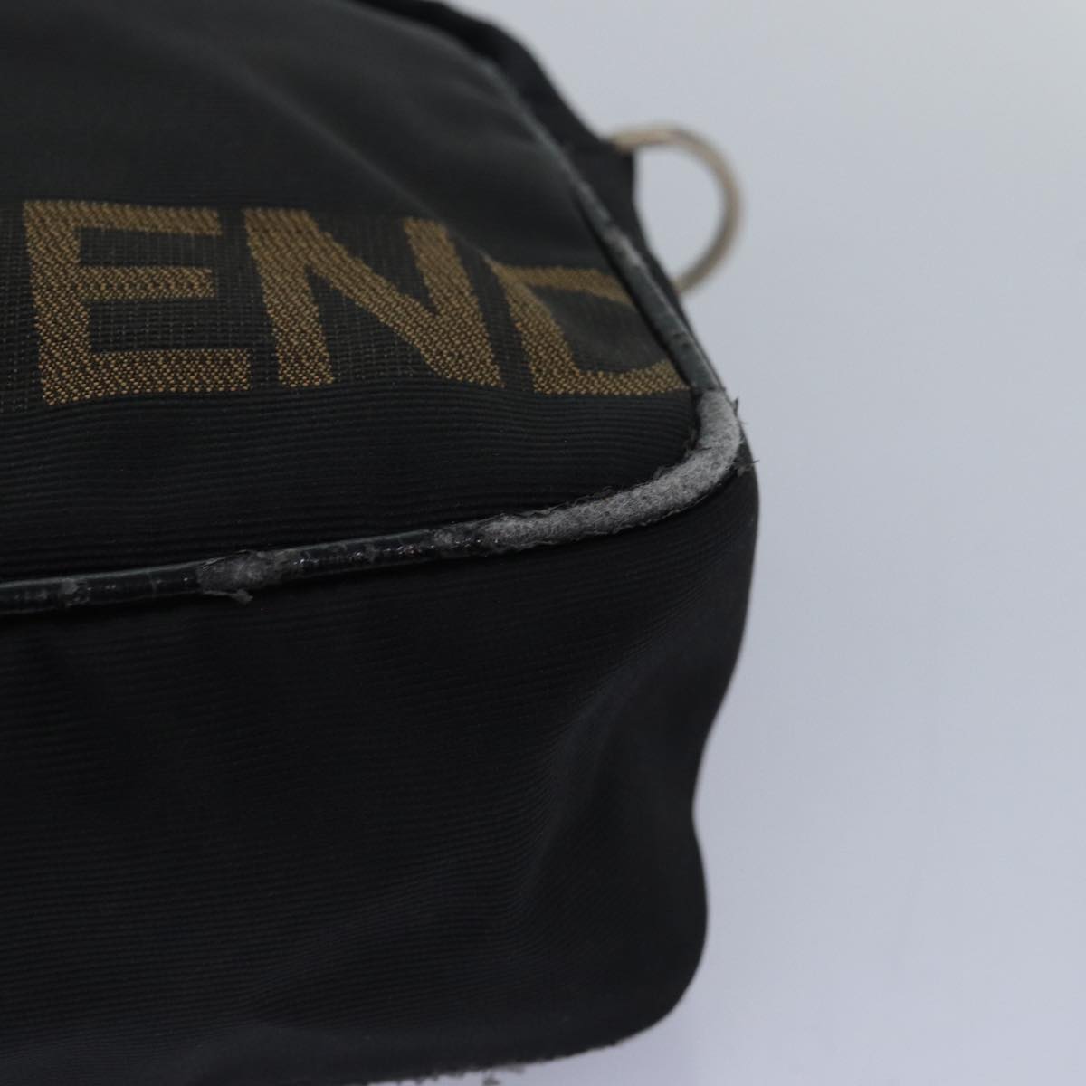 FENDI Hand Bag Canvas Black Brown bs15716