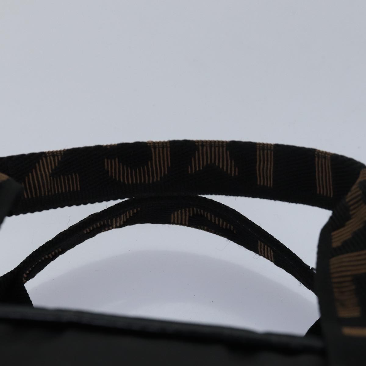 FENDI Hand Bag Canvas Black Brown bs15716