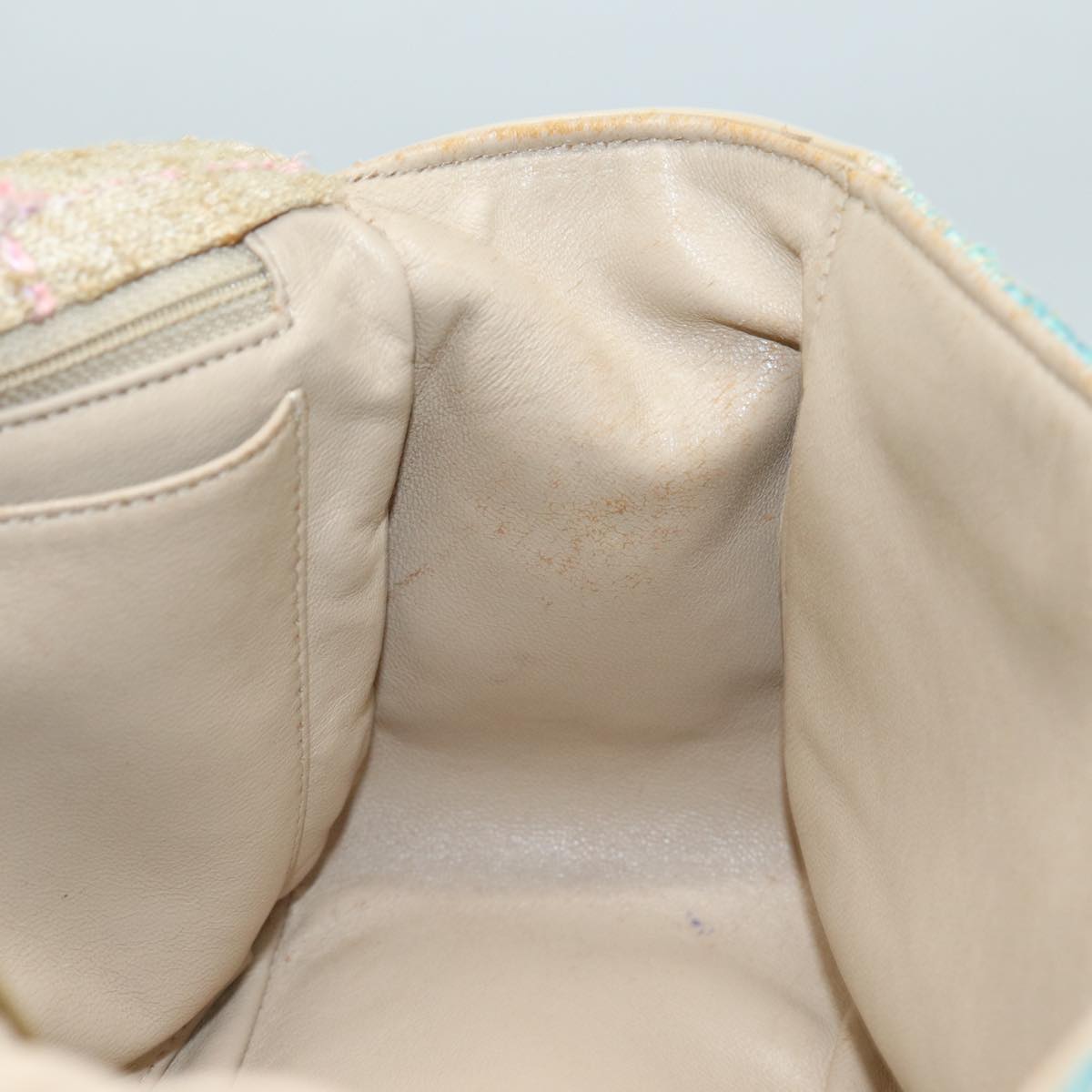 CHANEL Choco Bar Turn Lock Shoulder Bag Wool Multicolor CC bs15780